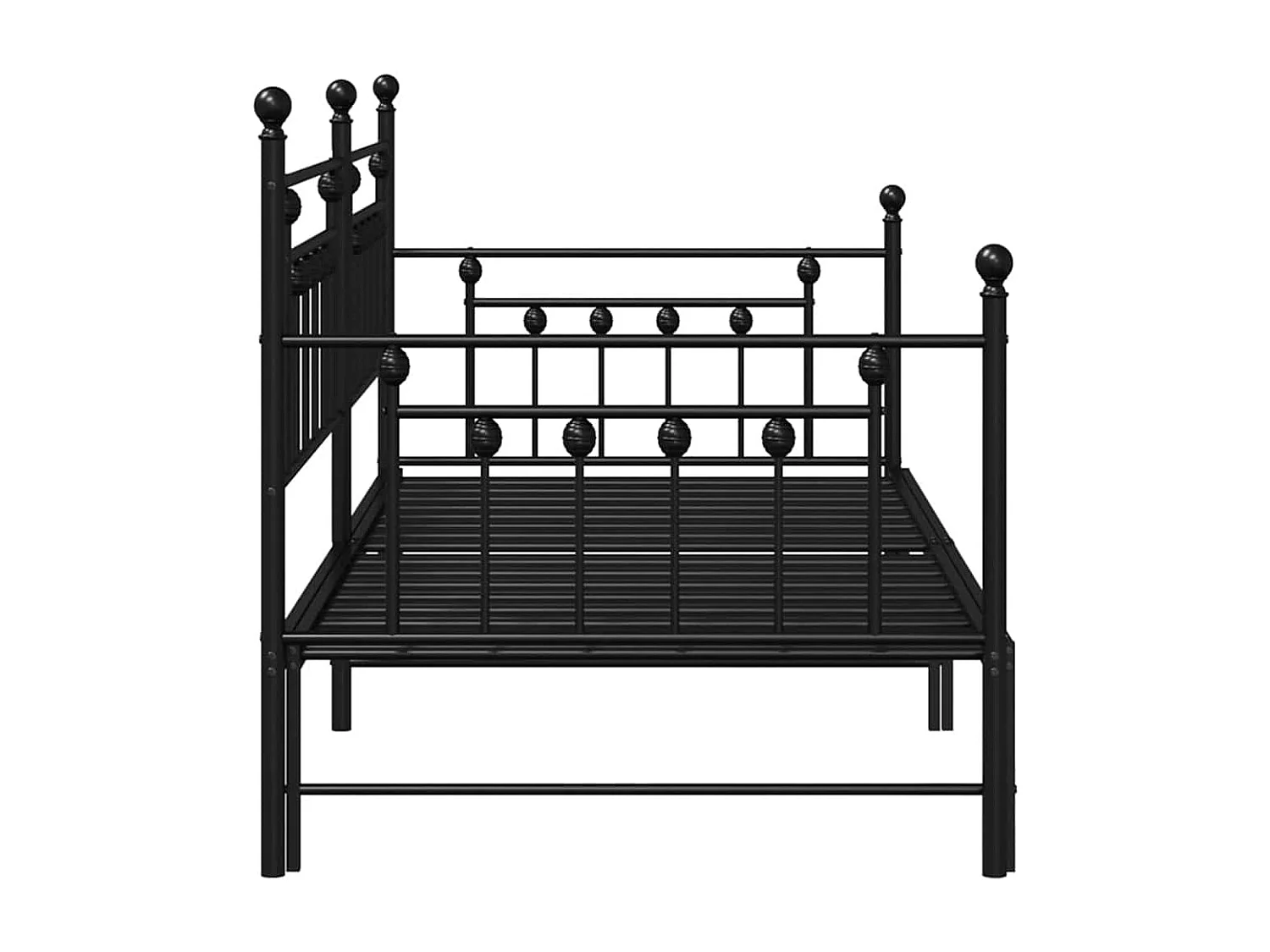 Estructura de diván con cabecero Negro 100 x 200 cm Acero