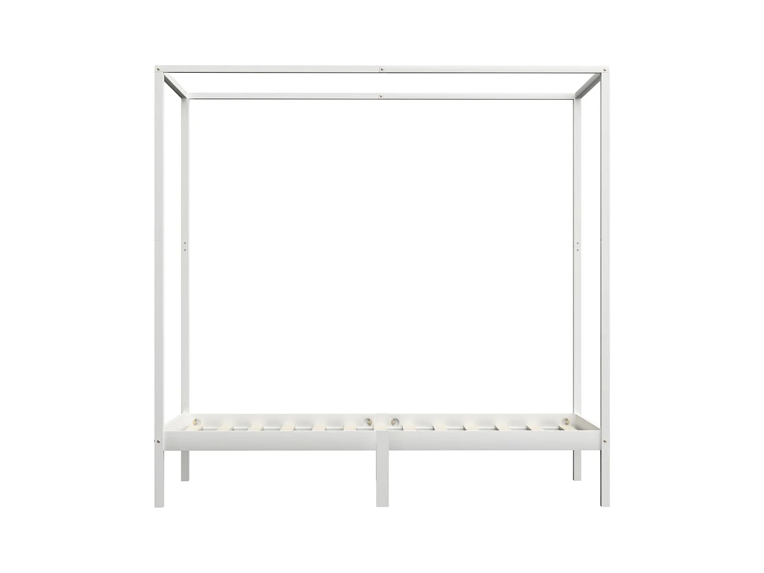 Struttura letto a baldacchino senza materasso in legno massello 100x200 cm