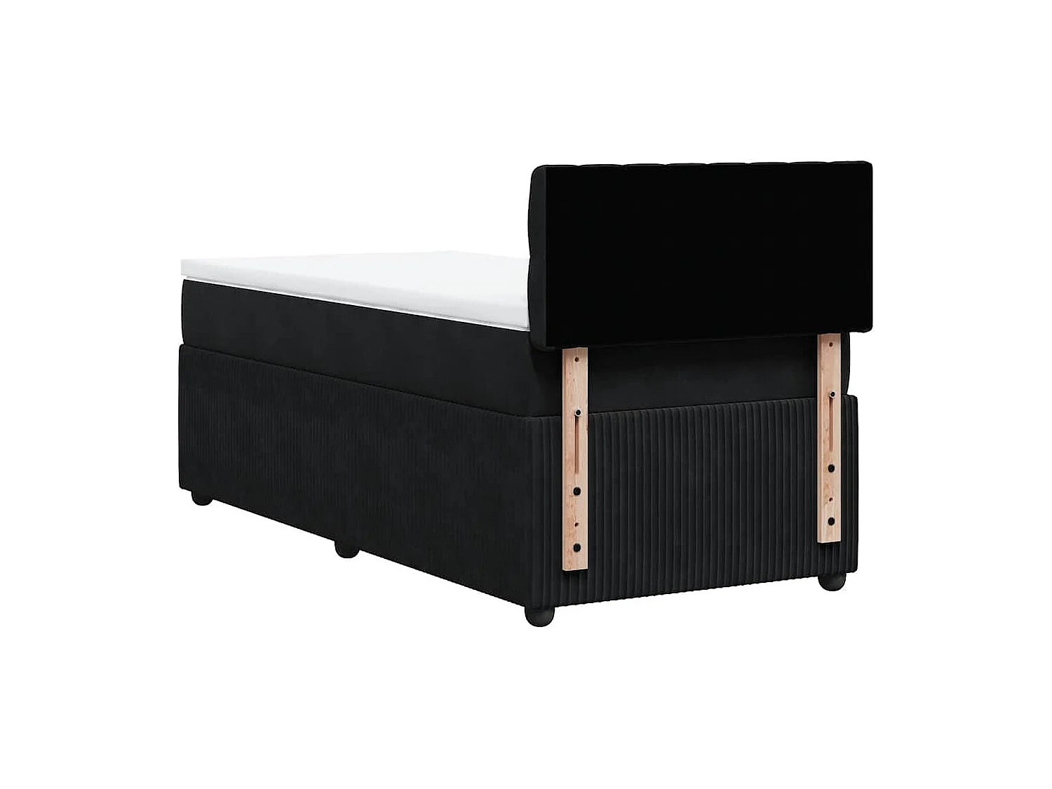 Lattenbodem en matras Zwart 80x200 cm Fluweel