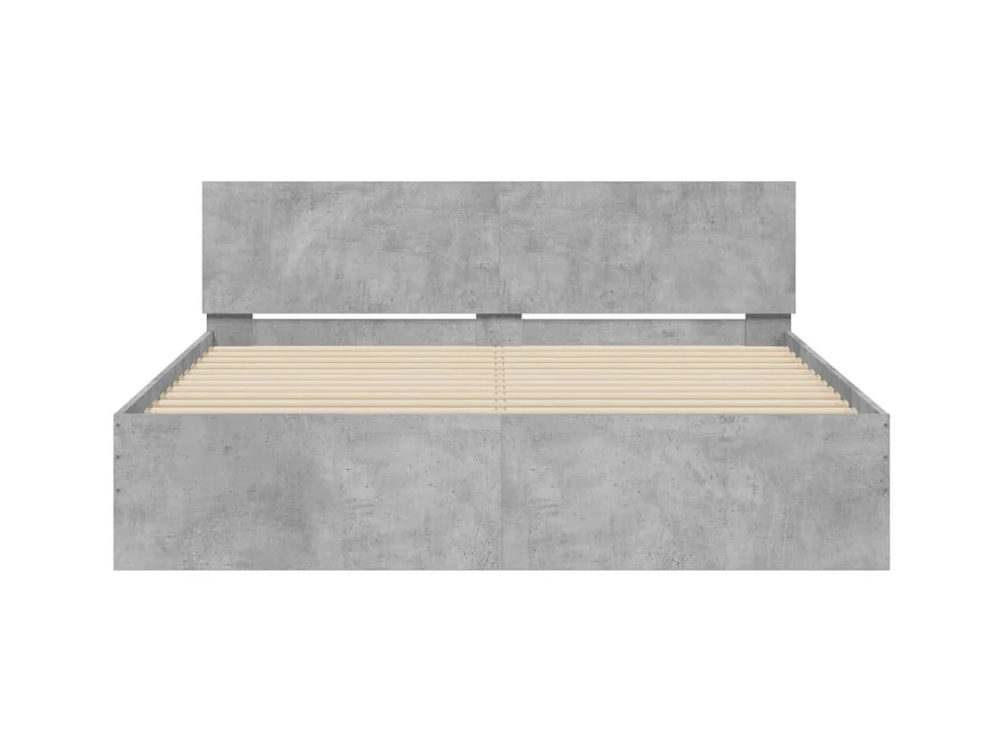 Cadre de lit sans matelas gris béton 150x200 cm