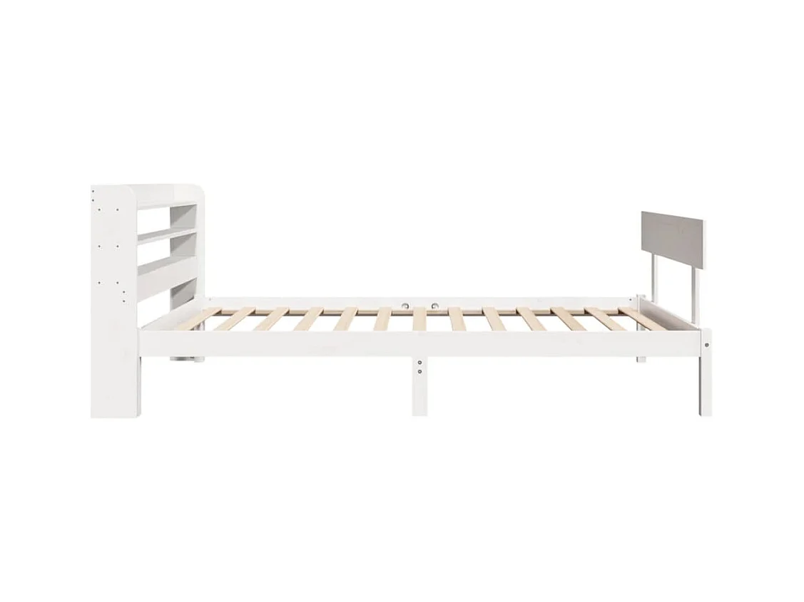 Struttura letto senza materasso bianco 90x190 cm in legno massello di pino