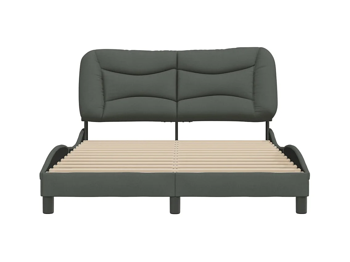 Cadre de lit sans matelas gris foncé 140x200 cm tissu
