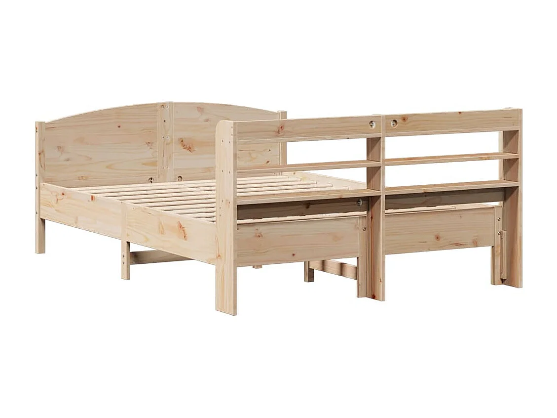 Estructura de cama sin colchón 150x200 cm madera maciza de pino