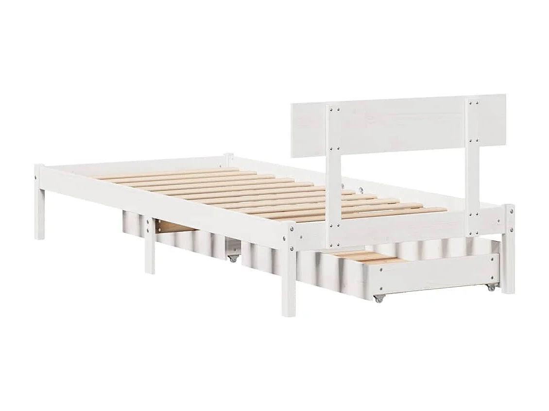 Estructura de cama sin colchón blanca 90x200 cm madera maciza de pino