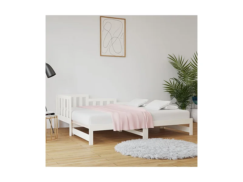 Letto scorrevole senza materasso bianco 2x(90x200) cm