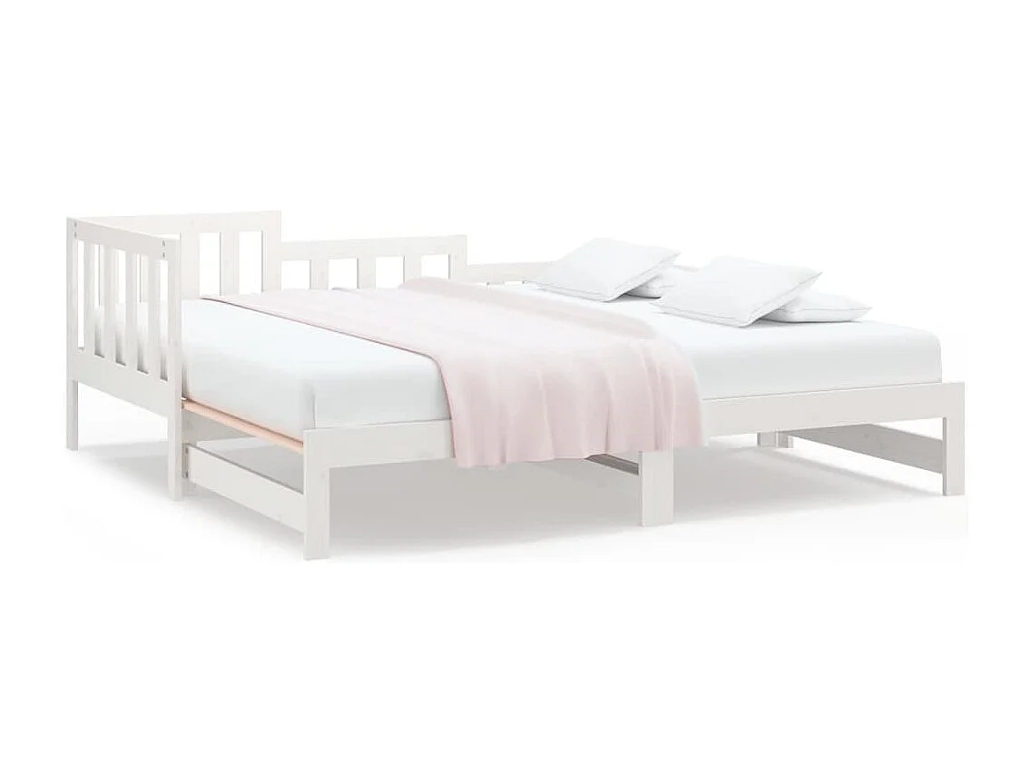 Letto scorrevole senza materasso bianco 2x(90x200) cm