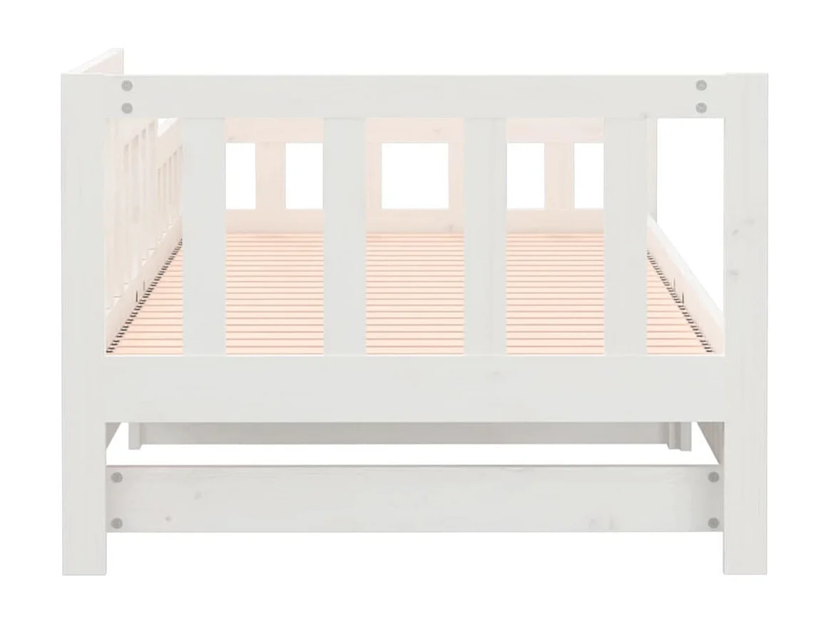 Letto scorrevole senza materasso bianco 2x(90x200) cm