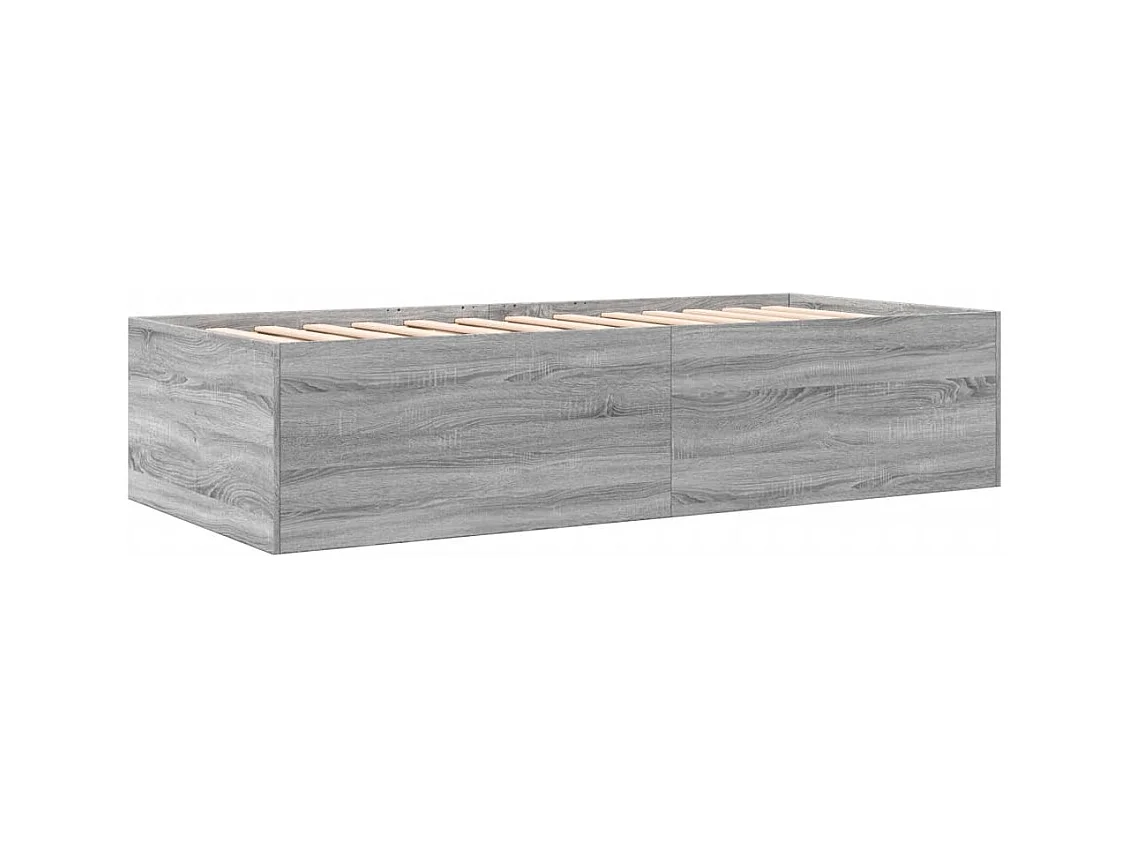Divano letto con cassetti senza materasso grigio sonoma 100x200 cm