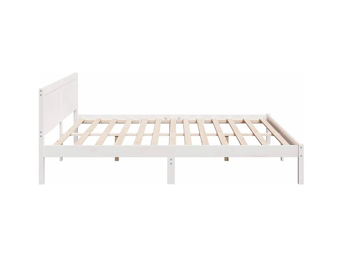 Cadre de lit Blanc 200 x 200 cm Bois de pin massif