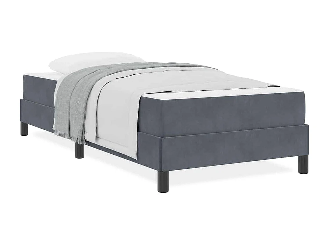 Boxspringbett mit Matratze Dunkelgrau 90 x 200 cm Samt