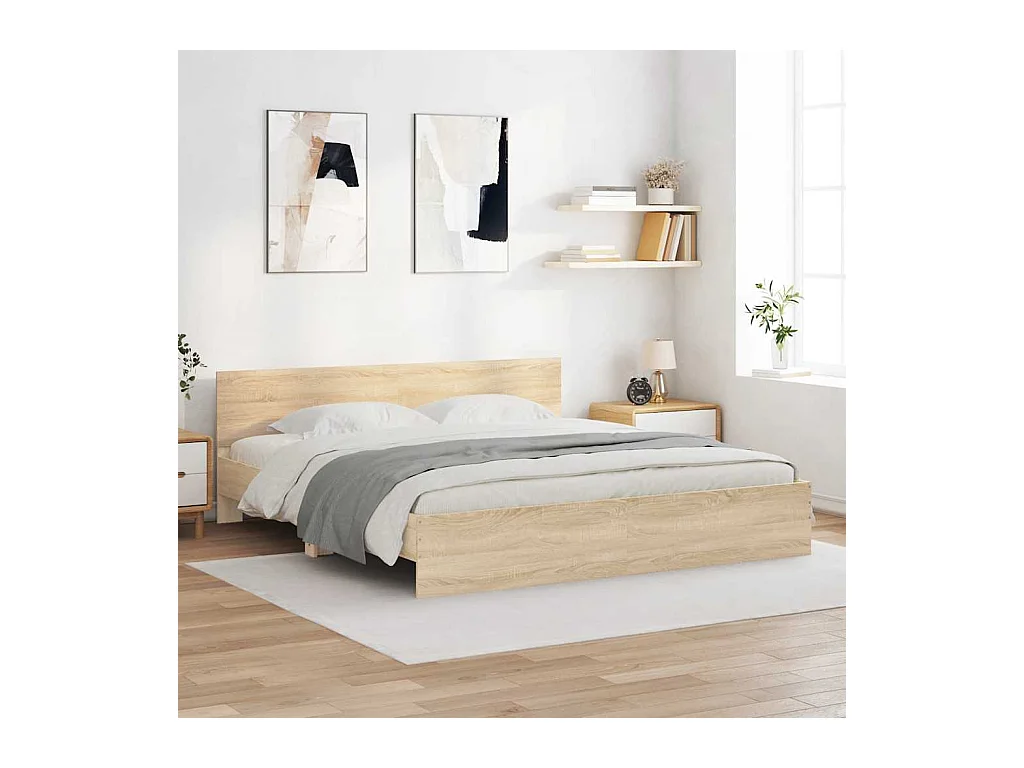 Bedframe zonder matras Sonoma eiken 180x200 cm