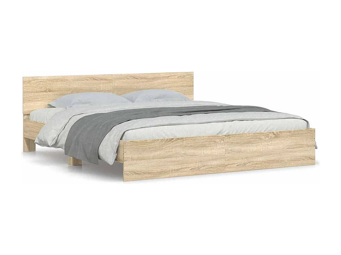 Struttura letto senza materasso Sonoma rovere 180x200 cm