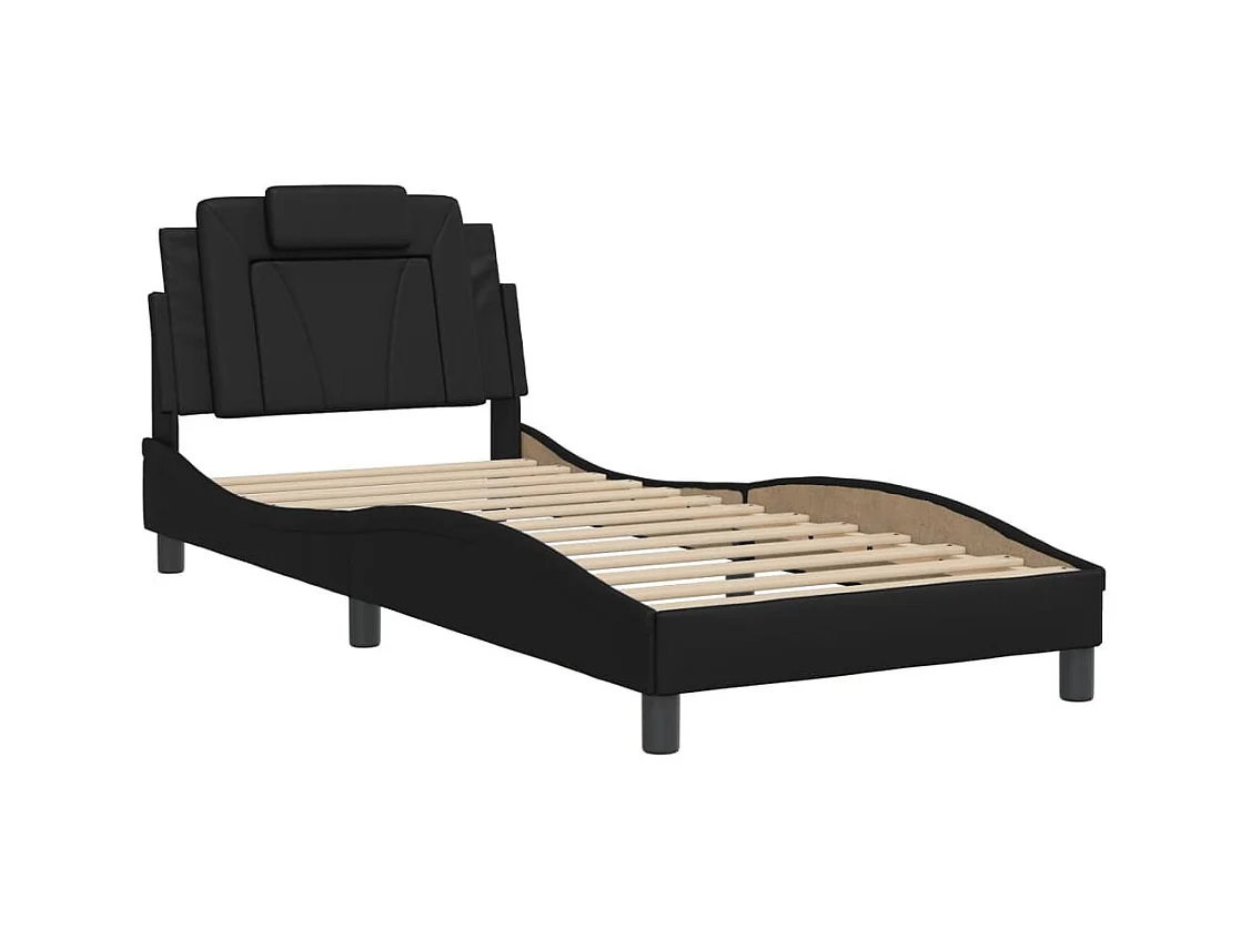 Cadre de lit sans matelas noir 90x190 cm similicuir