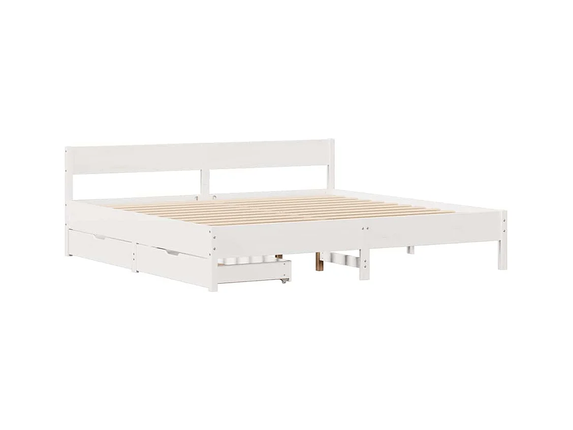 Bedframe zonder matras wit 160x200 cm massief grenenhout