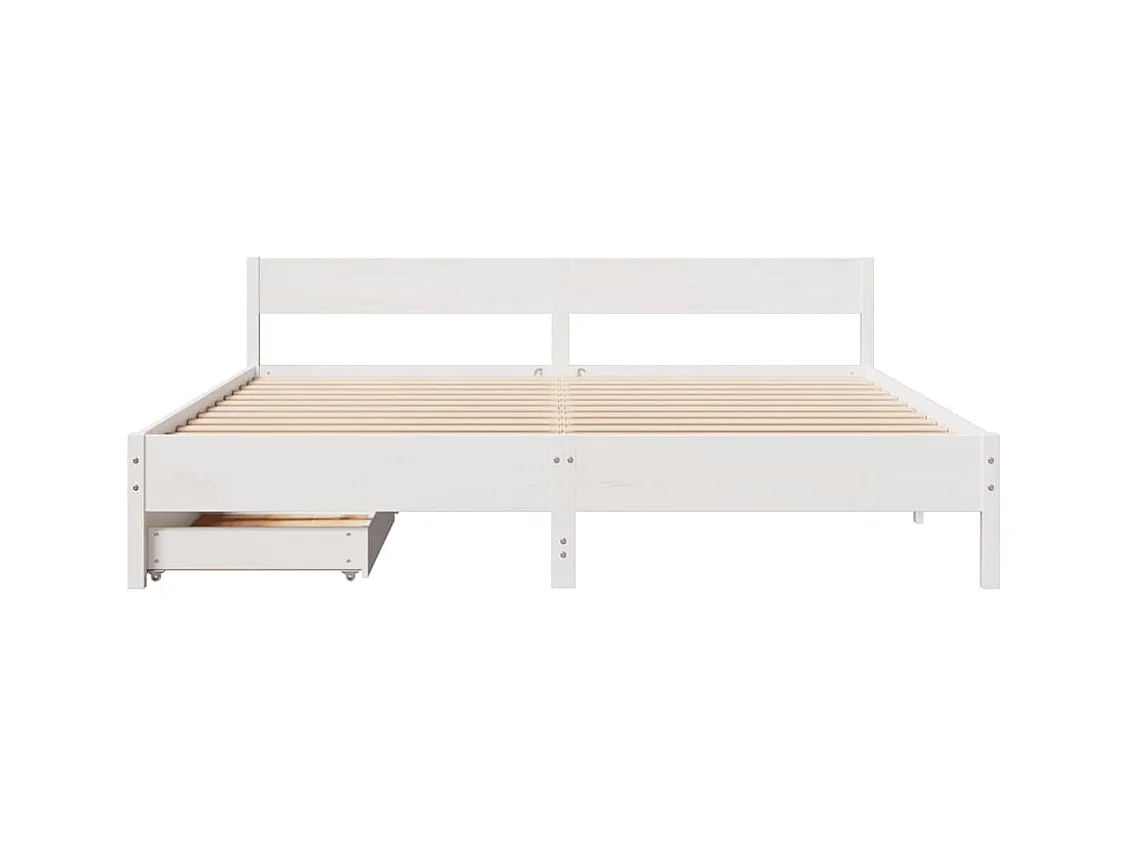 Bedframe zonder matras wit 160x200 cm massief grenenhout