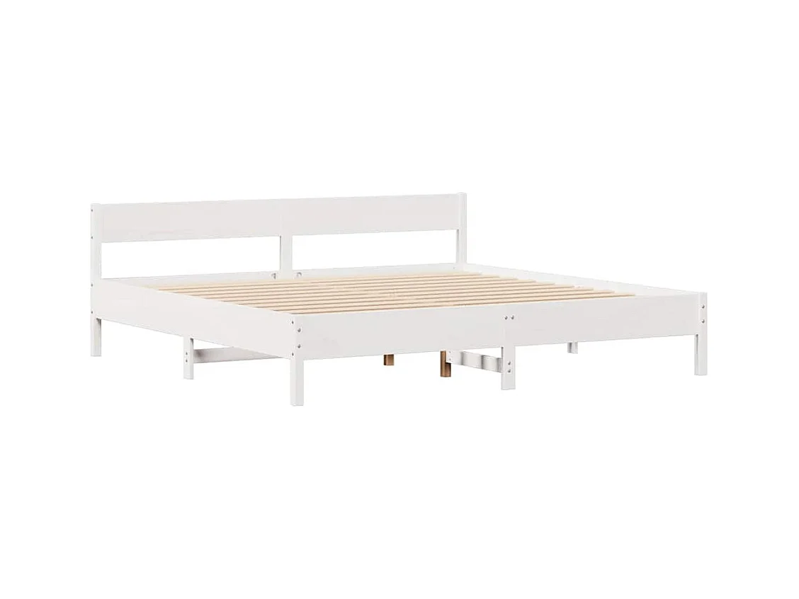 Bedframe zonder matras wit 160x200 cm massief grenenhout