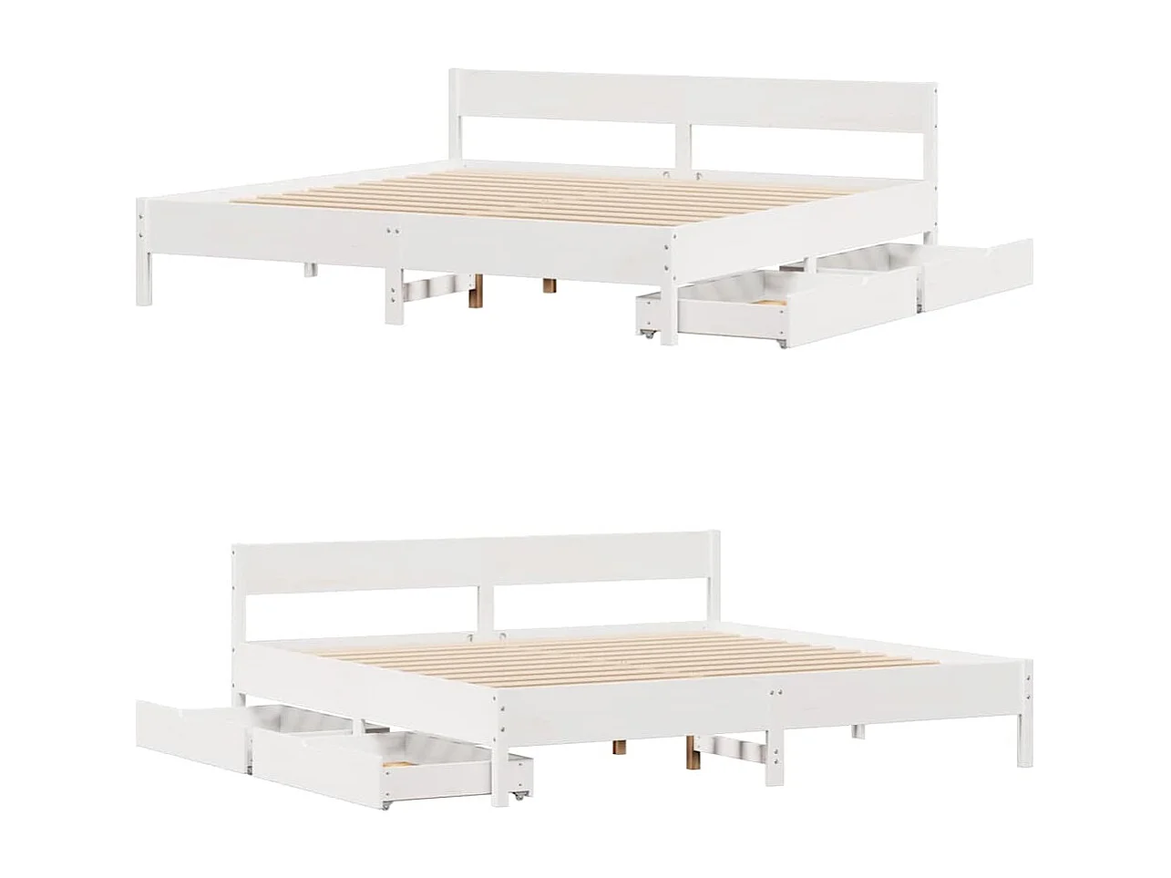 Bedframe zonder matras wit 160x200 cm massief grenenhout