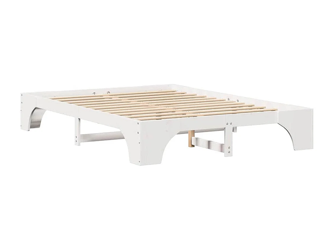 Cadre de lit Blanc 160 x 200 cm Bois massif en pin