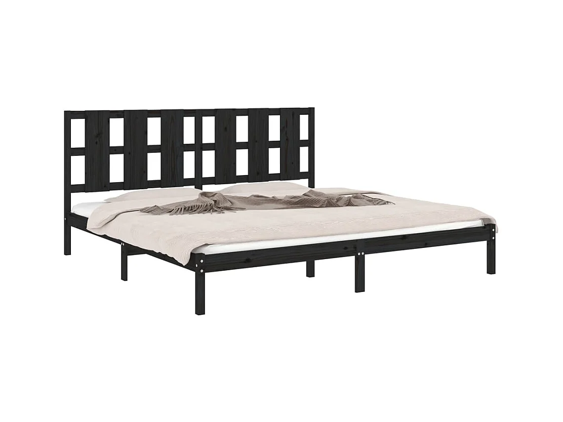 Bettgestell ohne Matratze schwarz 200x200 cm Kiefer Massivholz
