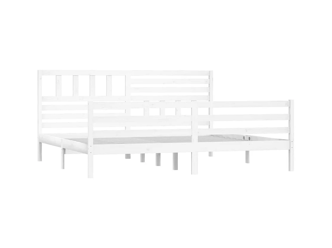 Bedframe zonder matras wit massief hout 200x200 cm