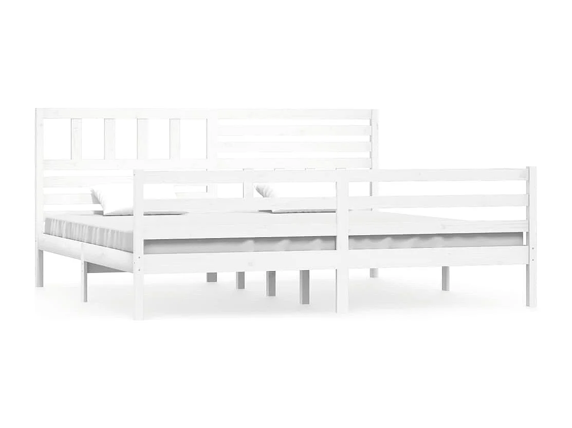 Estructura de cama sin colchón de madera maciza blanca 200x200 cm