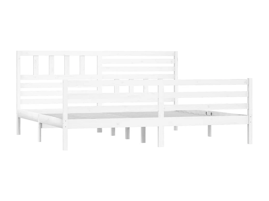 Estructura de cama sin colchón de madera maciza blanca 200x200 cm
