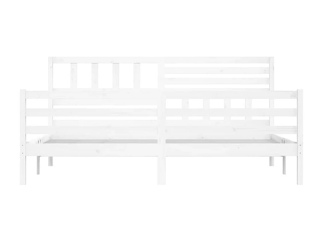 Estructura de cama sin colchón de madera maciza blanca 200x200 cm