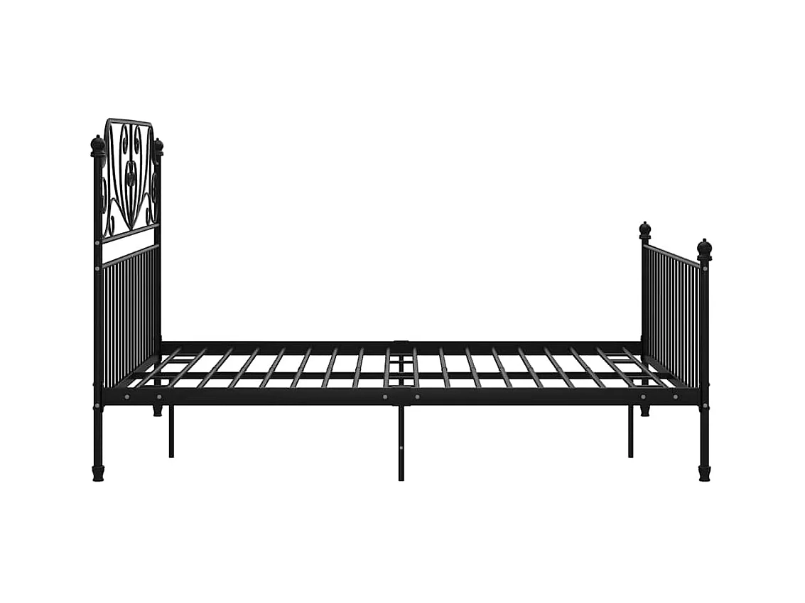 Cadre de lit sans matelas noir métal 140x200 cm