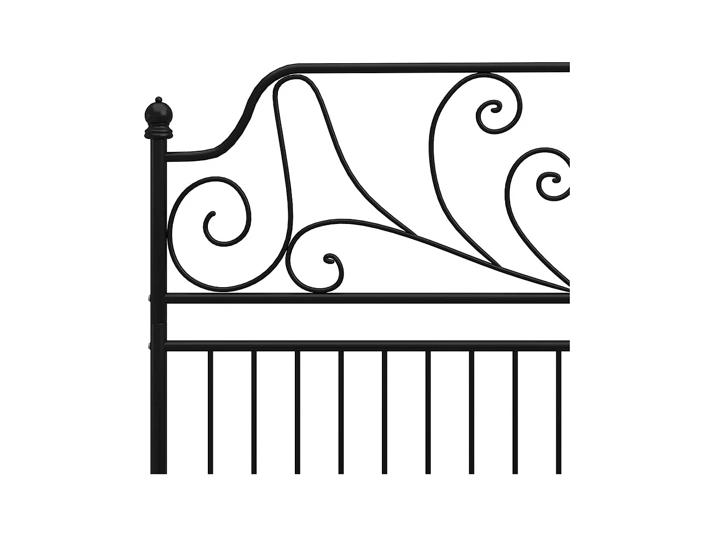 Cadre de lit sans matelas noir métal 140x200 cm