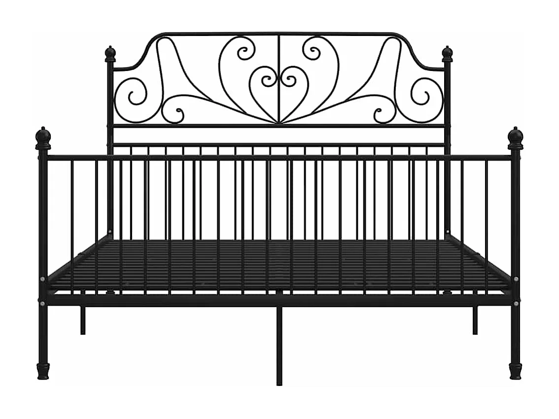 Estructura de cama sin colchón de metal negro 140x200 cm