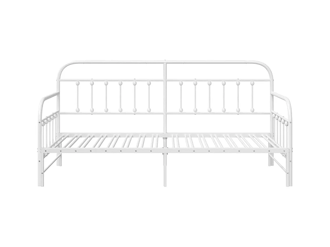 Daybedframe met hoofdbord Wit 90 x 200 cm Staal