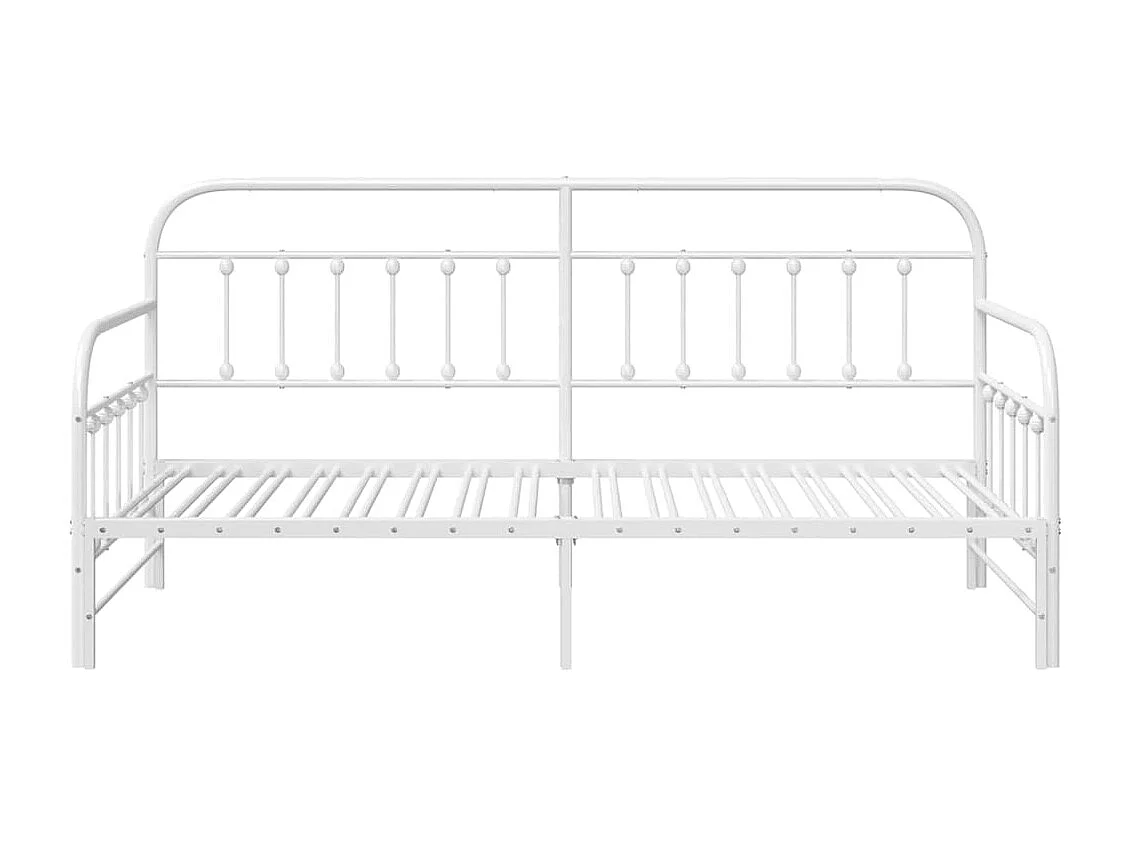 Daybedframe met hoofdbord Wit 90 x 200 cm Staal