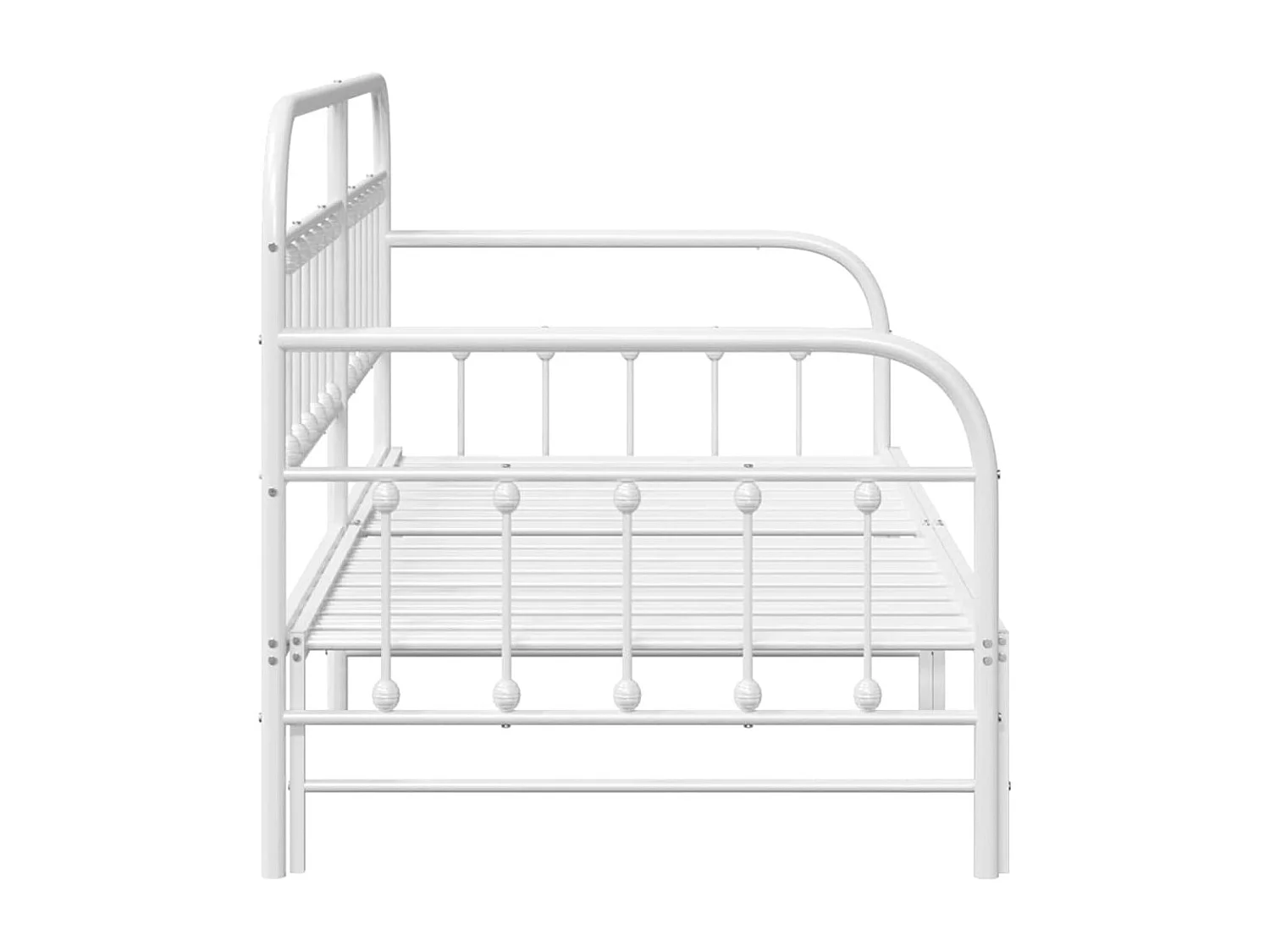 Daybedframe met hoofdbord Wit 90 x 200 cm Staal