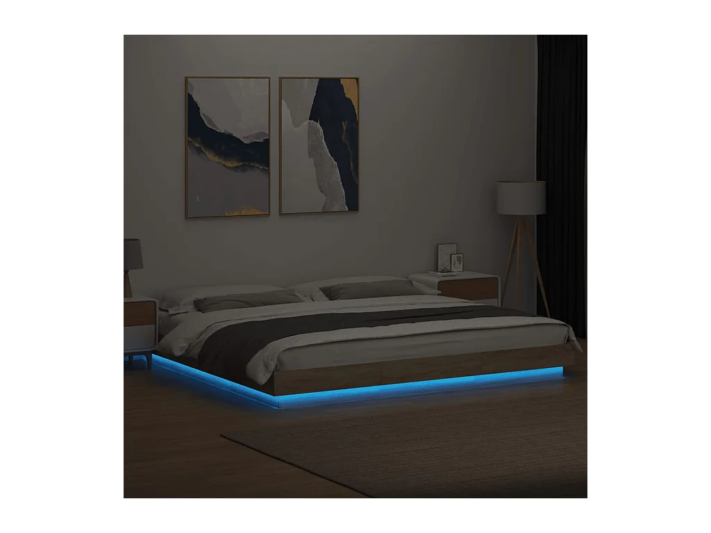 Struttura letto con luci LED senza materasso 180x200 cm
