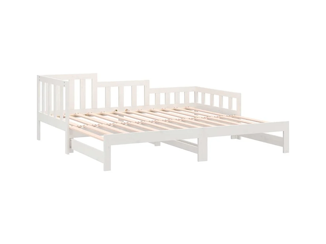 Lit coulissant sans matelas blanc 2x(90x190) cm