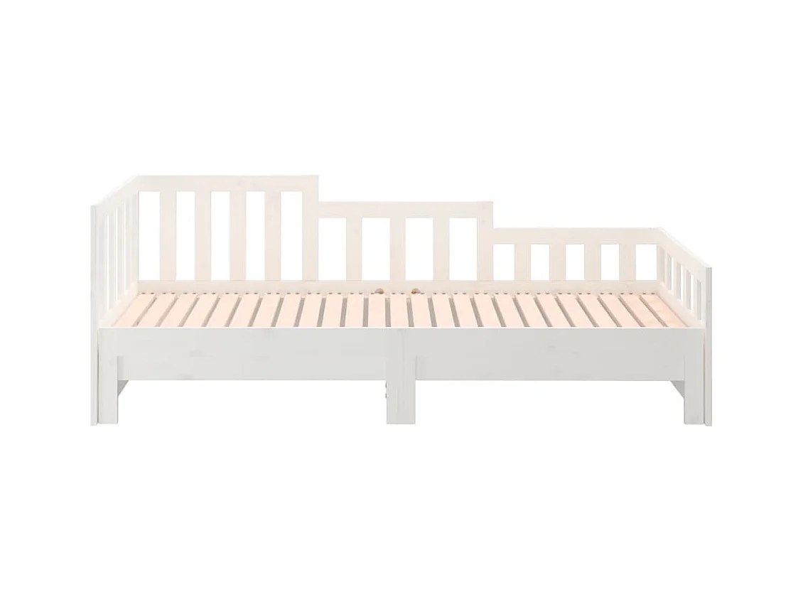 Lit coulissant sans matelas blanc 2x(90x190) cm