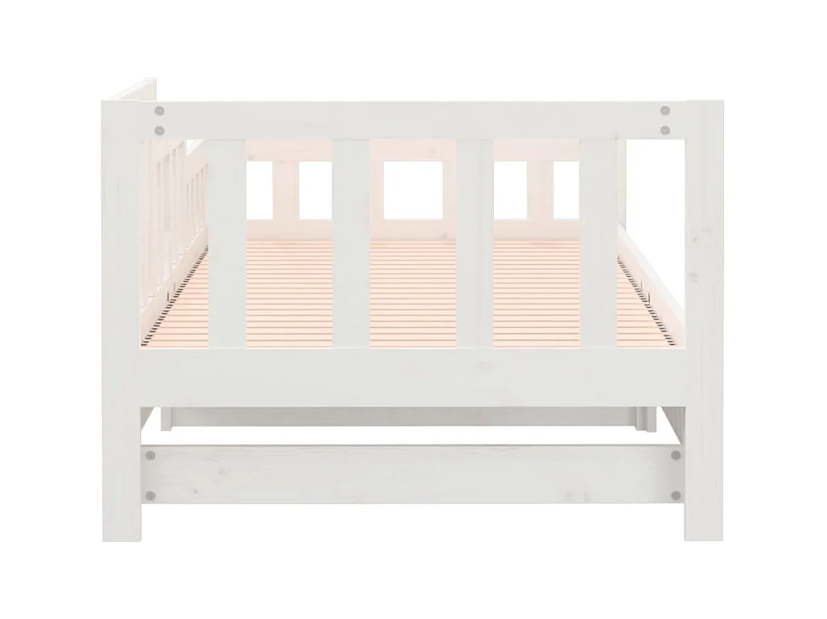 Lit coulissant sans matelas blanc 2x(90x190) cm