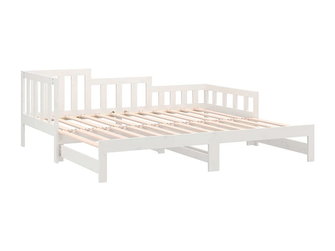 Schiebebett ohne Matratze weiß 2x(90x190) cm