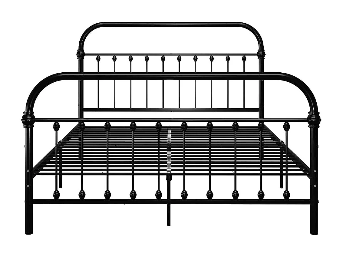 Struttura letto senza materasso e testiera nera 160x200 cm metallo