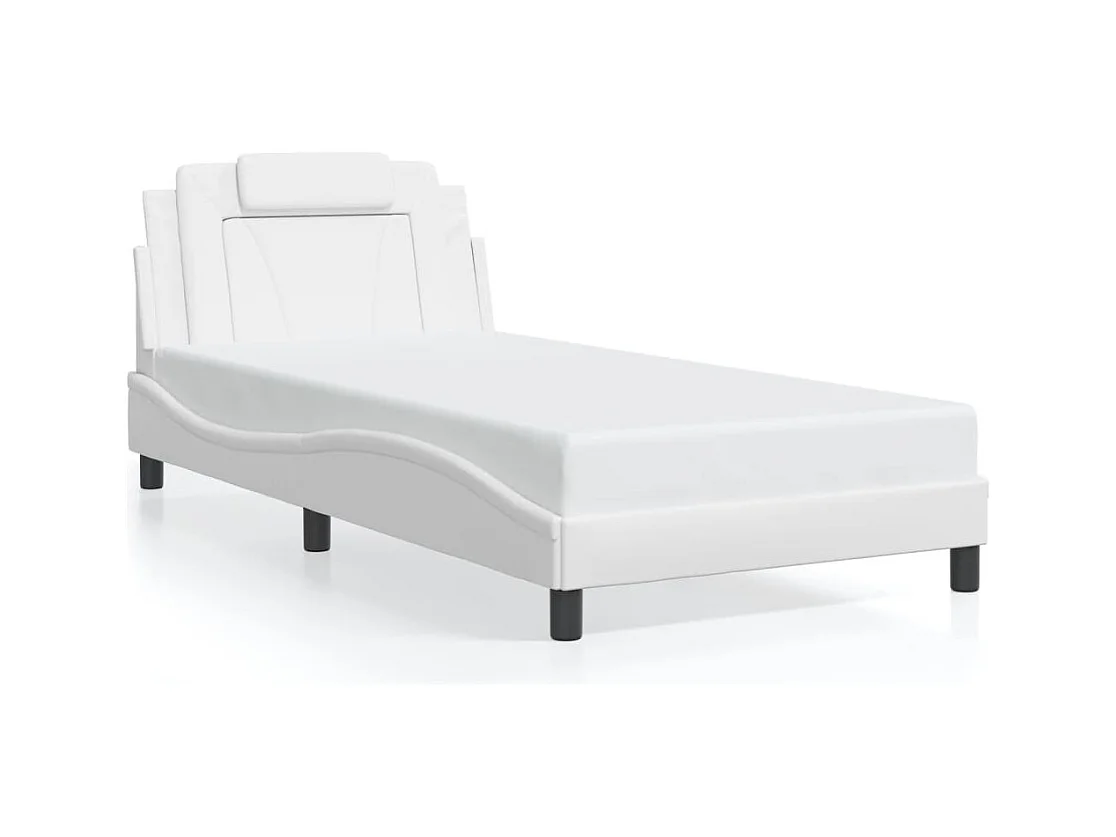 Estructura de cama con LED sin colchón blanco 100x200 cm