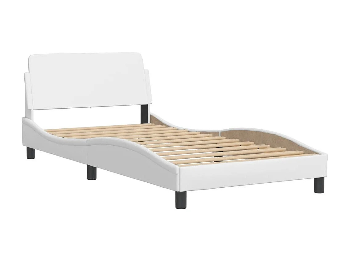 Estructura de cama con LED sin colchón blanco 100x200 cm