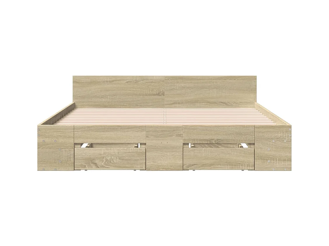 Bedframe met lades zonder matras sonoma eiken 160x200 cm