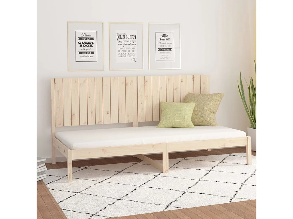 Lit de jour sans matelas 90x200 cm bois de pin massif