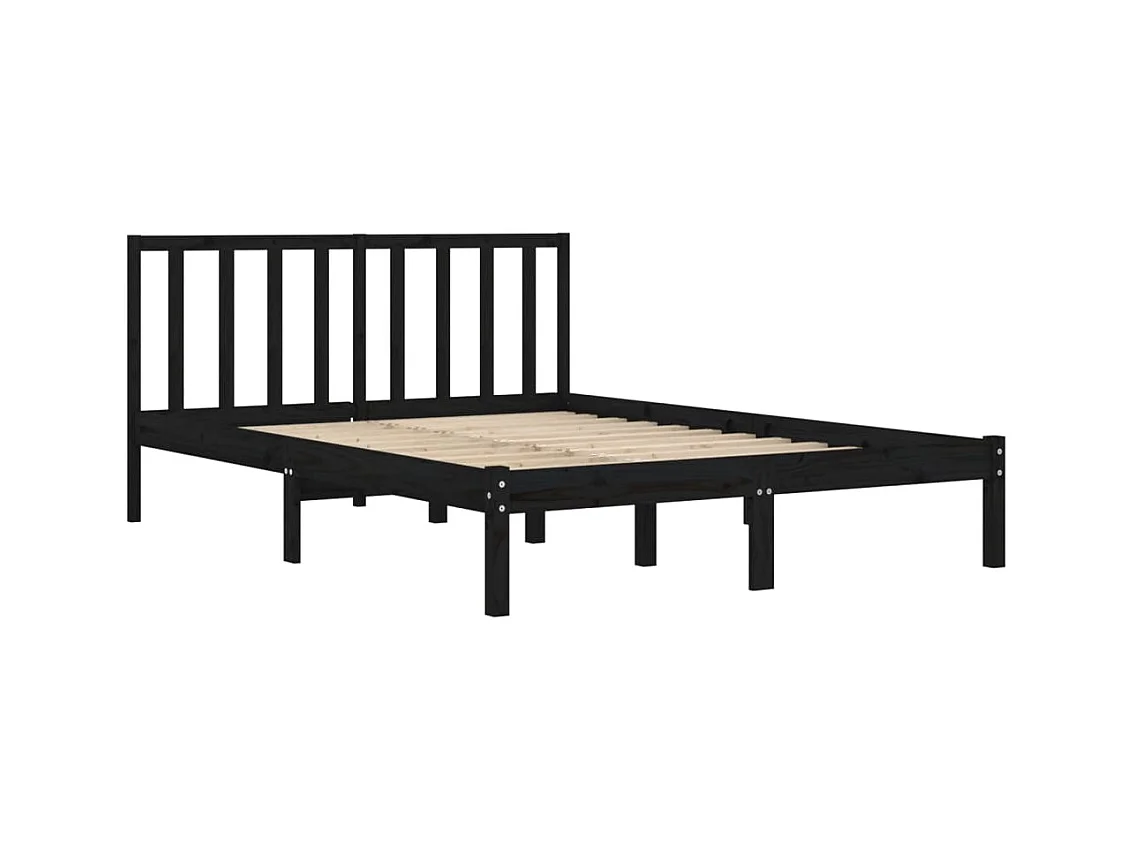 Struttura letto senza materasso in legno massello di pino nero