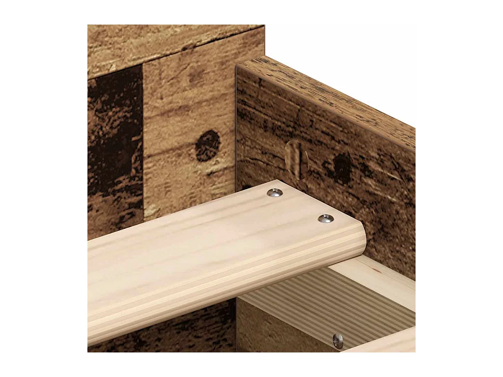 Bedframe zonder matras oud hout 90x190 cm bewerkt hout