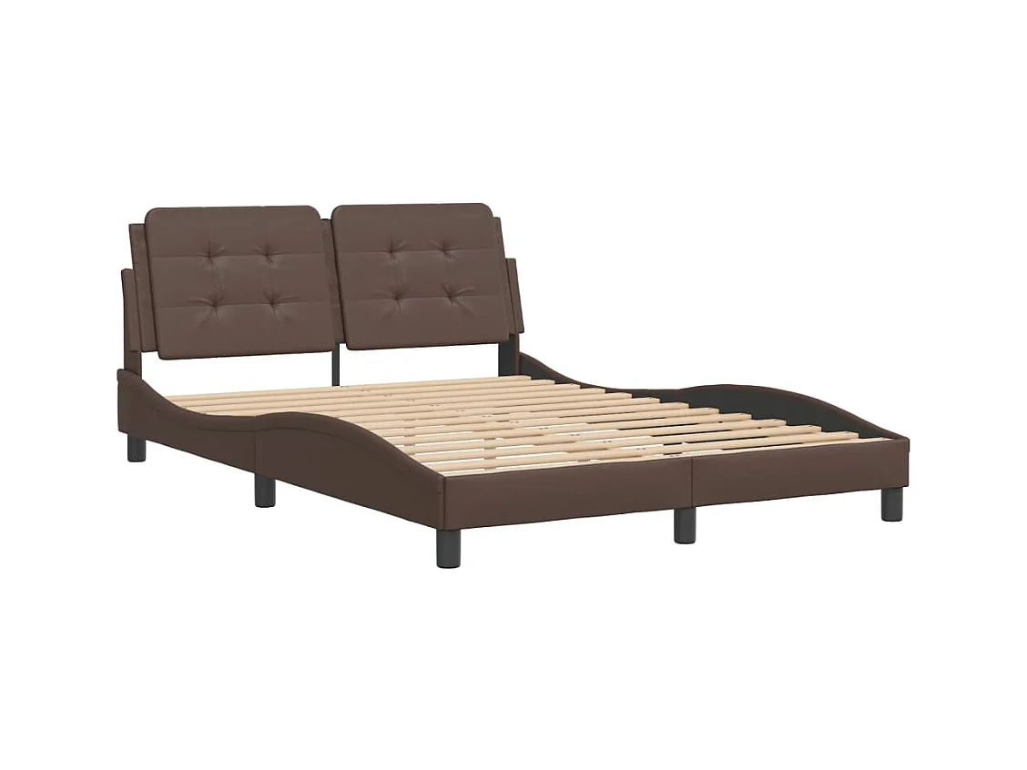Cadre de lit sans matelas marron 120x200 cm similicuir