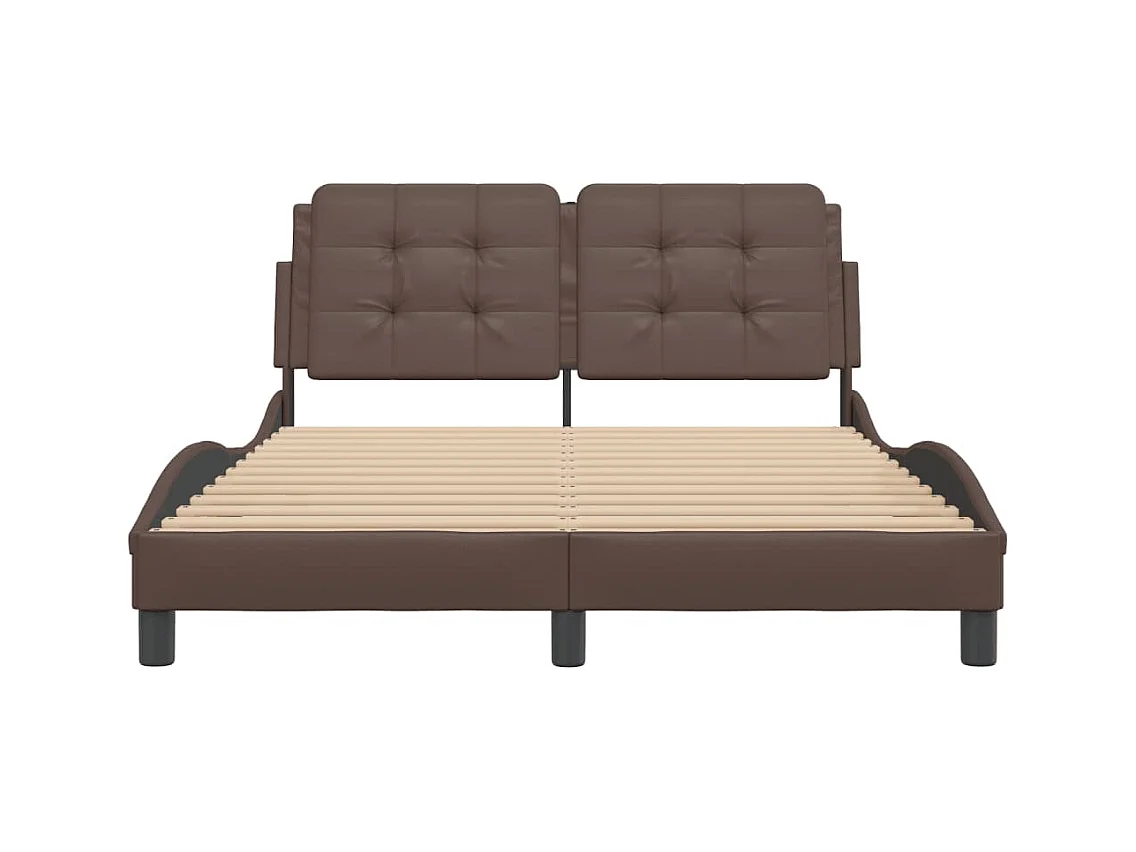 Cadre de lit sans matelas marron 120x200 cm similicuir