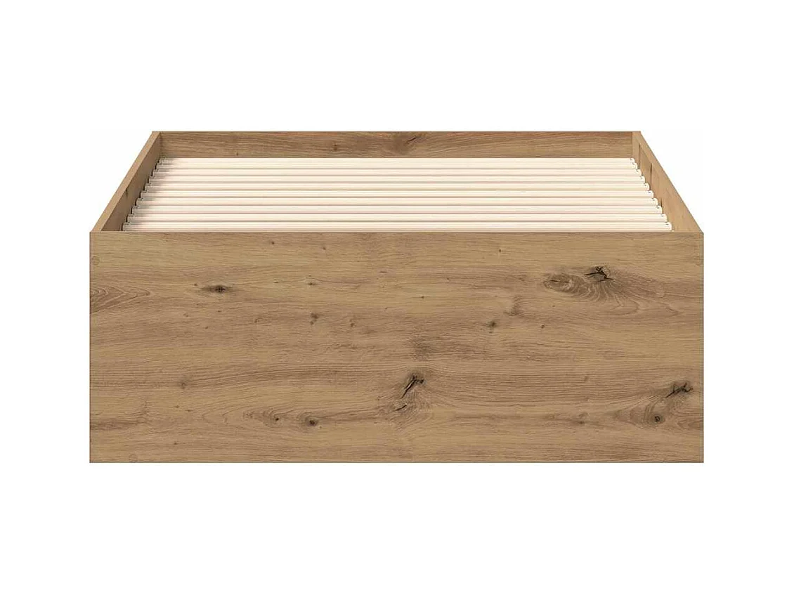 Struttura letto senza materasso, rovere artigianale, 90x190 cm
