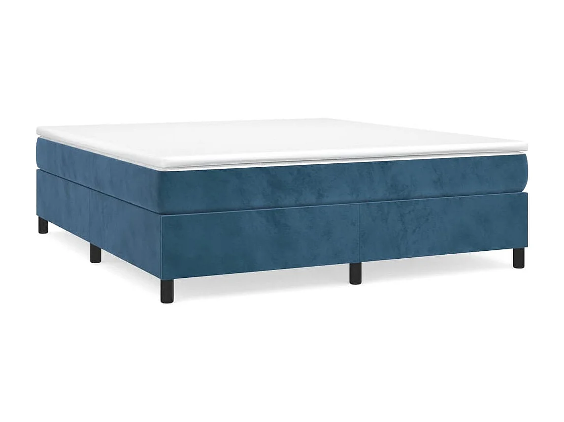 Cadre de lit sans matelas bleu foncé 200x200 cm velours