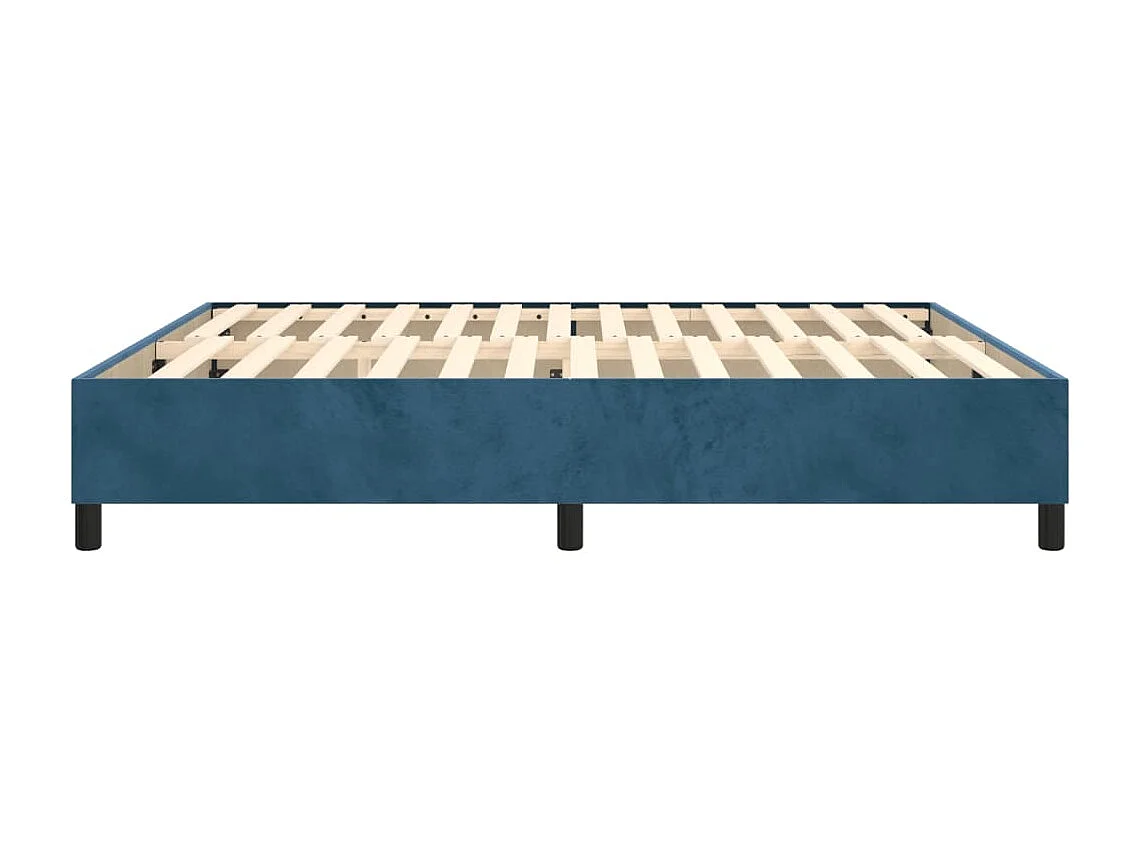 Cadre de lit sans matelas bleu foncé 200x200 cm velours